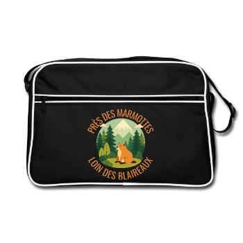 Marmotte Alpine en Forêt - Sac Retro - noir/blanc - Devant