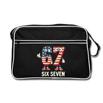 US Flag 67 Memes Six Seven - Sac Retro - noir/blanc - Devant
