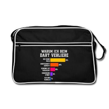 Why I lose at darts Darts - Retro Bag - black/white - Front