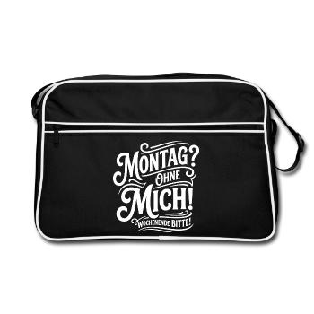 Lundi sans moi – Week-end - Sac Retro - noir/blanc - Devant