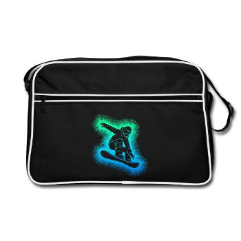 Snowboard Snowboarder Snowboarding - Retro Bag - black/white - Front