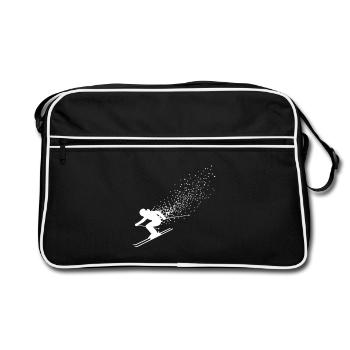 Skiing Skiers Ski Skiing Holidays - Retro Bag - black/white - Front