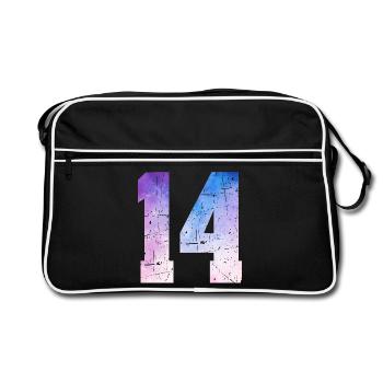 Ausgabe 14 – 14. Jubiläumsgeschenk - Retro Tasche - Schwarz/Weiß - Vorne