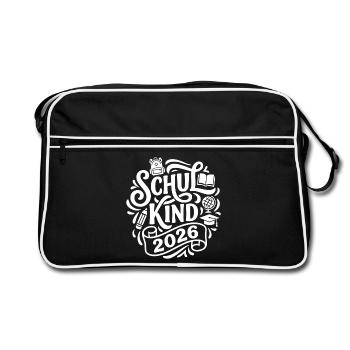 School Child 2026 School Enrollment School Back to School - Retro Bag - black/white - Front