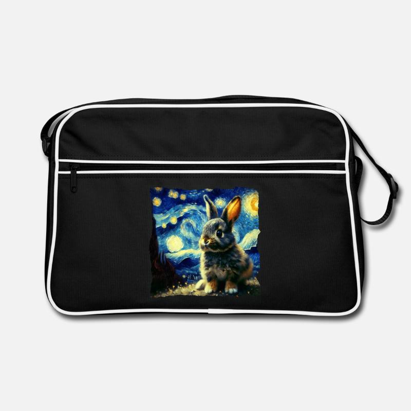 Starry sky style rabbit Retro Bag