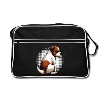 Jack Russel terrier Jacky propriétaire de Jack Russel - Sac Retro - noir/blanc - Devant