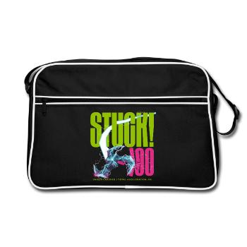 COINCÉ ! Bouclier 100 fissuré - Sac Retro - noir/blanc - Devant