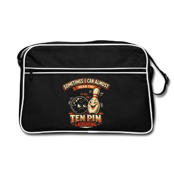 Bowling Humor Sports Strike Player Funny Gift - Retro Bag - black/white - Front