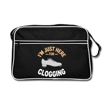 Clogging Dance Clogger Stepptanz Geschenk - Retro Tasche - Schwarz/Weiß - Vorne