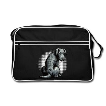 Lévrier irlandais Lévrier Propriétaire de chien de lévrier Fan de chien de loup - Sac Retro - noir/blanc - Devant