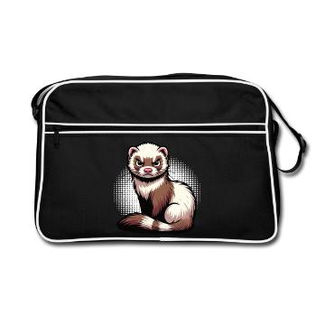 ferret ferret holder ferret owner - Retro Bag - black/white - Front