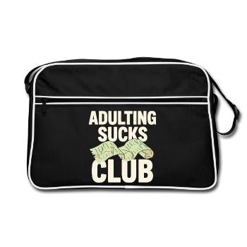 Adulting Sucks Club Bill Mayhem - Retro Bag - black/white - Front