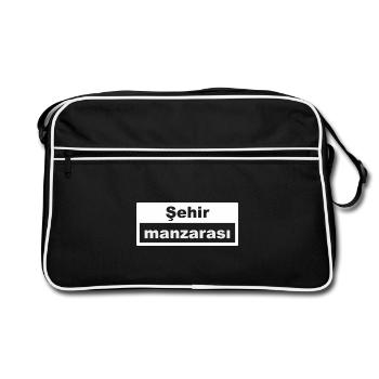 Paysage urbain Typographie Turc - Sac Retro - noir/blanc - Devant
