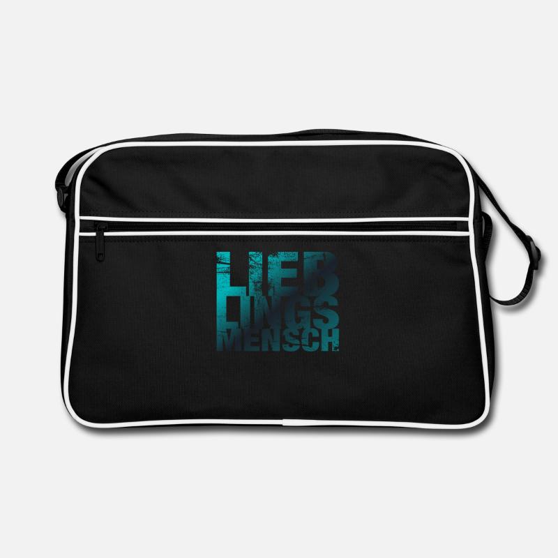 Lieblingsmensch Geschenkidee Geburtstag Geschenk - Retro Tasche - Schwarz/Weiß