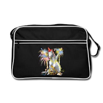 Partyhengst Silvesterknaller - Retro Tasche - Schwarz/Weiß - Vorne