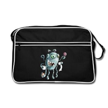 monstre drôle de la mer profonde - Sac Retro - noir/blanc - Devant