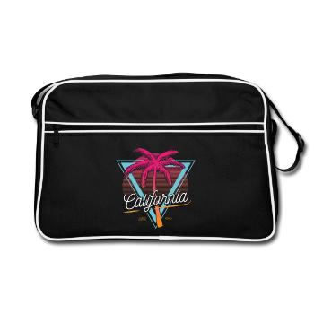 Néon rétro des palmiers californiens - Sac Retro - noir/blanc - Devant