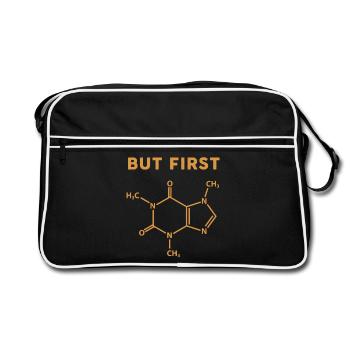 But First Coffee Molecule - Retro Bag - black/white - Front