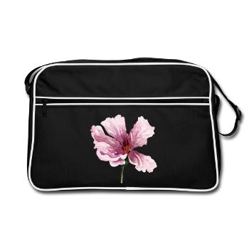 blume - Retro Tasche - Schwarz/Weiß - Vorne