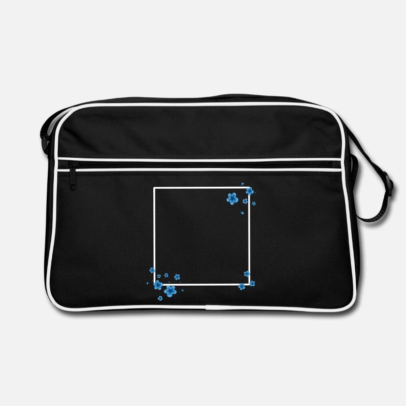 Fleurs carrées bleu Sac Retro