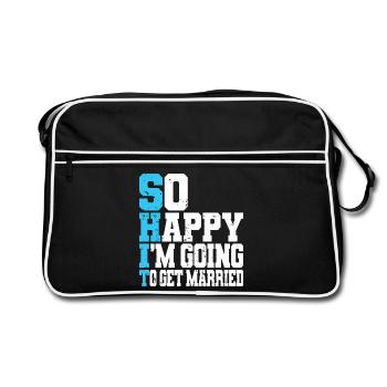 Drôle d’enterrement de vie de garçon Fiançailles Mariage Marié - Sac Retro - noir/blanc - Devant