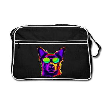 Stylish four-legged friend with sunglasses - Retro Bag - black/white - Front