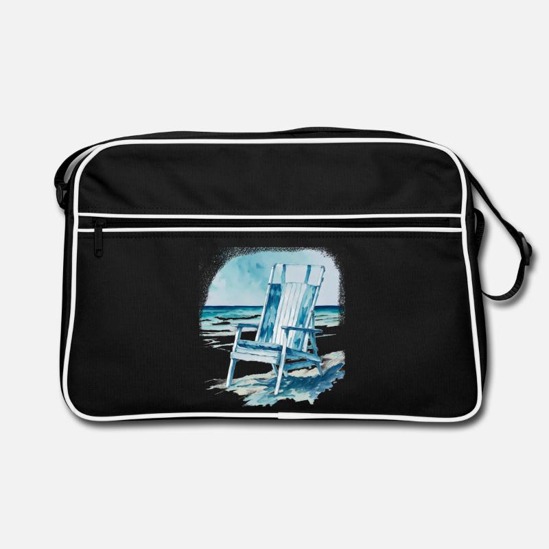 Liegestuhl am Strand Retro Tasche