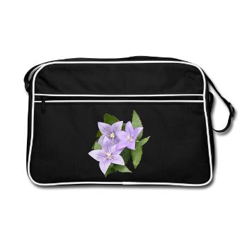 PURPLE BALLOON FLOWER - Retro Bag - black/white - Front