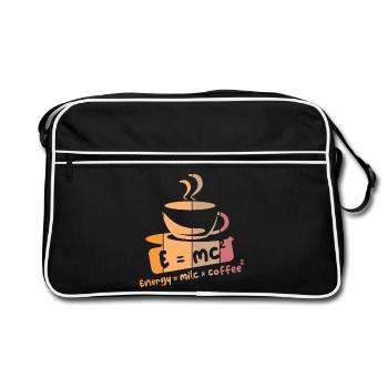 café rétro dictons drôles E = mc2 icône graphique - Sac Retro - noir/blanc - Devant