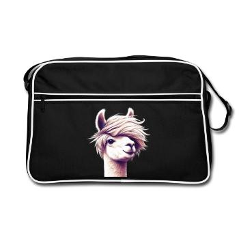 Alpaka - Retro Tasche - Schwarz/Weiß - Vorne