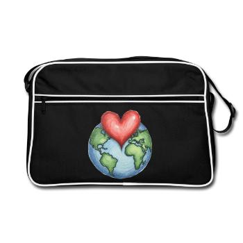 Protect The Earth - Retro Bag - black/white - Front