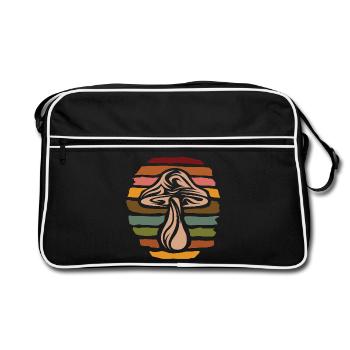 Collectionneur de champignons rétro - nature design vintage - Sac Retro - noir/blanc - Devant