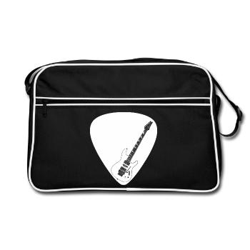 Guitare électrique (forme Strat) pour les fonds sombres - Sac Retro - noir/blanc - Devant
