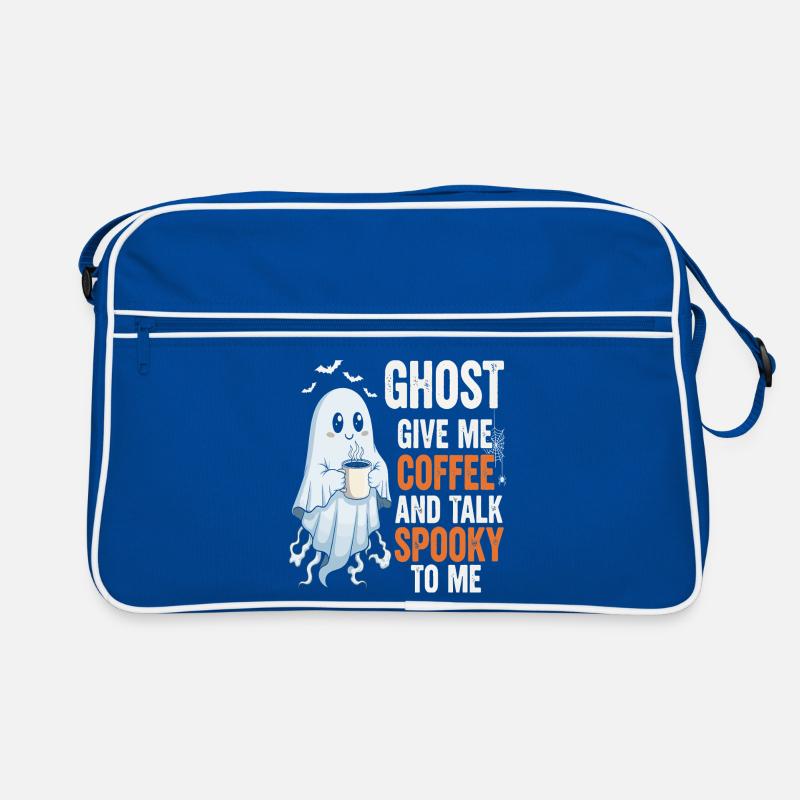 Gruseliger Geist mit Kaffeeillustration Retro Tasche