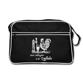 Mon animal préféré est le robinet – l’humour de la bière - Sac Retro - noir/blanc - Devant