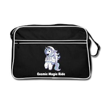 Licorne cosmique Voyage dans l’espace - Sac Retro - noir/blanc - Devant