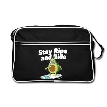 Stay Ripe Surf Avocado - Retro Bag - black/white - Front