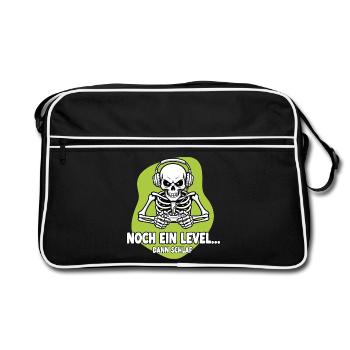 Gamer Skeleton One More Level - Retro Bag - black/white - Front