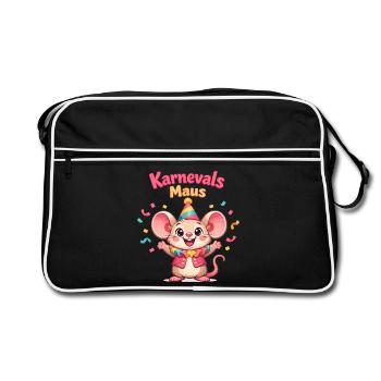 Karnevalsmaus Kölsche Mädsche – Kölle Alaaf - Retro Tasche - Schwarz/Weiß - Vorne