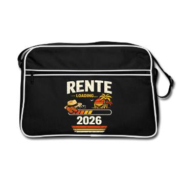 rente loading 2026 - Retro Tasche - Schwarz/Weiß - Vorne