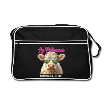 Charolais Cattle Breeding Breeder - Retro Bag - black/white - Front