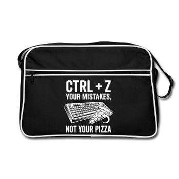 Ctrl + Z Tes erreurs Pas Pizza - Sac Retro - noir/blanc - Devant