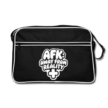 AFK loin de la réalité - Sac Retro - noir/blanc - Devant