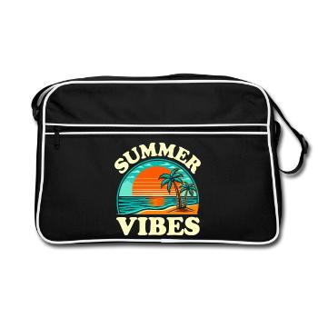Palm Tree Summer and Sunset Vibes - Retro Bag - black/white - Front