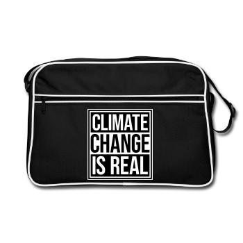 Le changement climatique est la véritable science du changement climatique - Sac Retro - noir/blanc - Devant