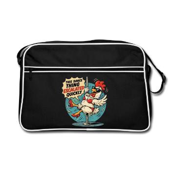 Poulet Danse à la Barre Humour Décalé - Retro Bag - black/white - Front