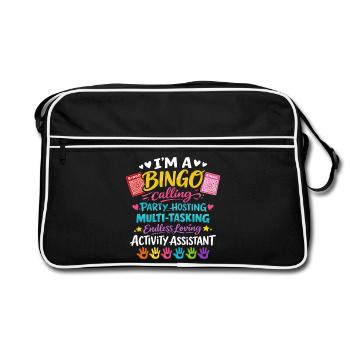 Animation Assistant Bingo Activities Gift - Retro Bag - black/white - Front