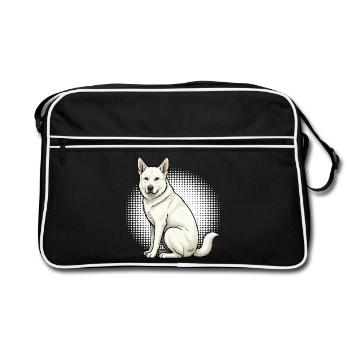 Chiens bergers blancs bergers - Sac Retro - noir/blanc - Devant