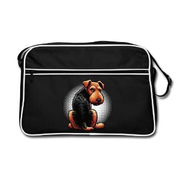 Airedale Terrier Airedales Airedale Lover - Sac Retro - noir/blanc - Devant