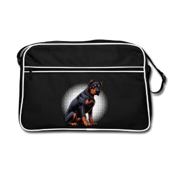 Doberman Doberman Propriétaire Doberman Lovers - Sac Retro - noir/blanc - Devant